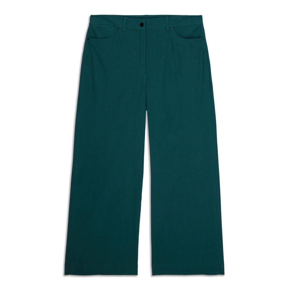 Lululemon City Sleek 5 Pocket Wide Leg *L Utilitech Size 28 Green Jasper